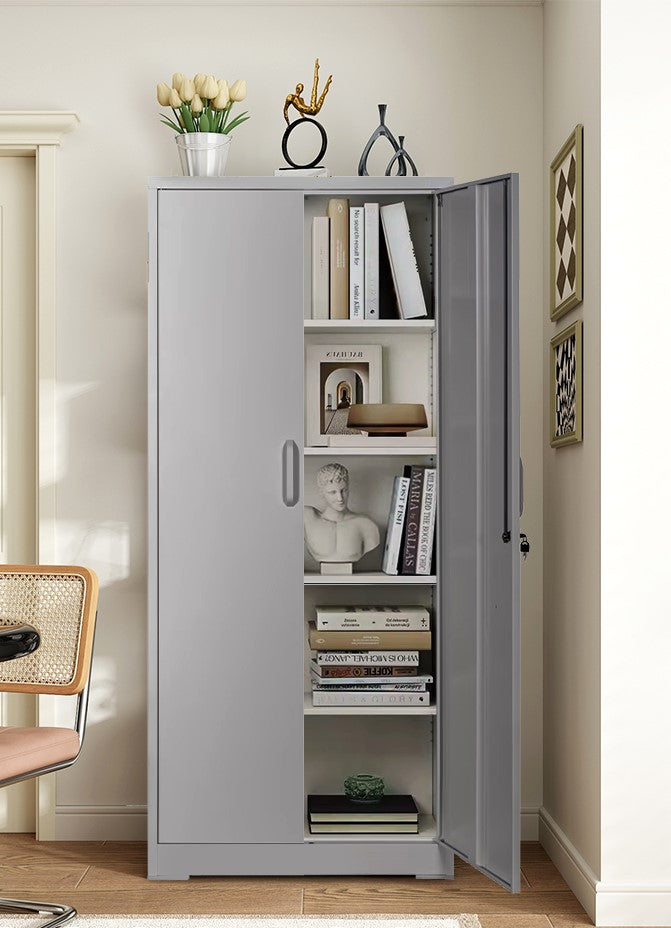 Container Furniture Direct Ironclad 71 Metal Storage Cabinet With