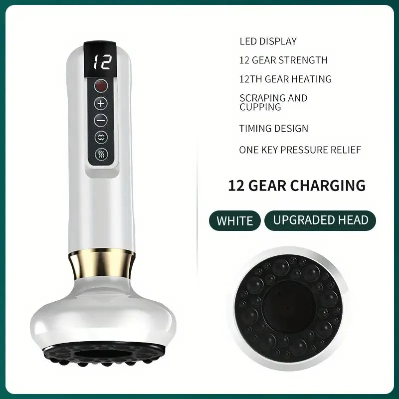 Cupping Massager with 12-Level Body Scraping Tool - Rechargeable Hand Tool