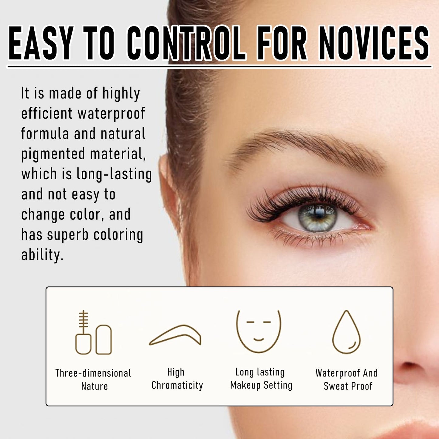 Peel-Off Eyebrow Dye Gel - Waterproof Long-Lasting Brow Tint - Brown