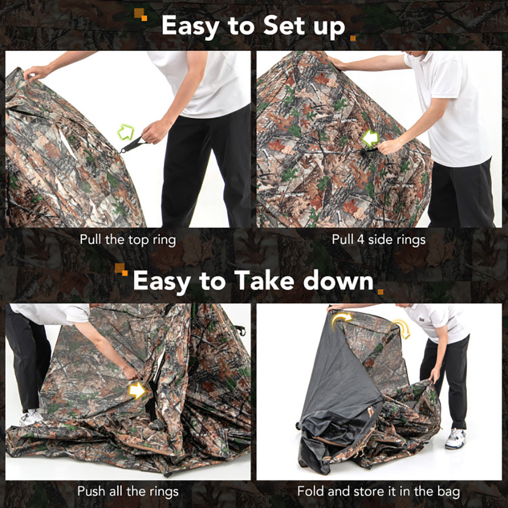 Camouflage 360-Degree One-Way See-Through Hunting Blind