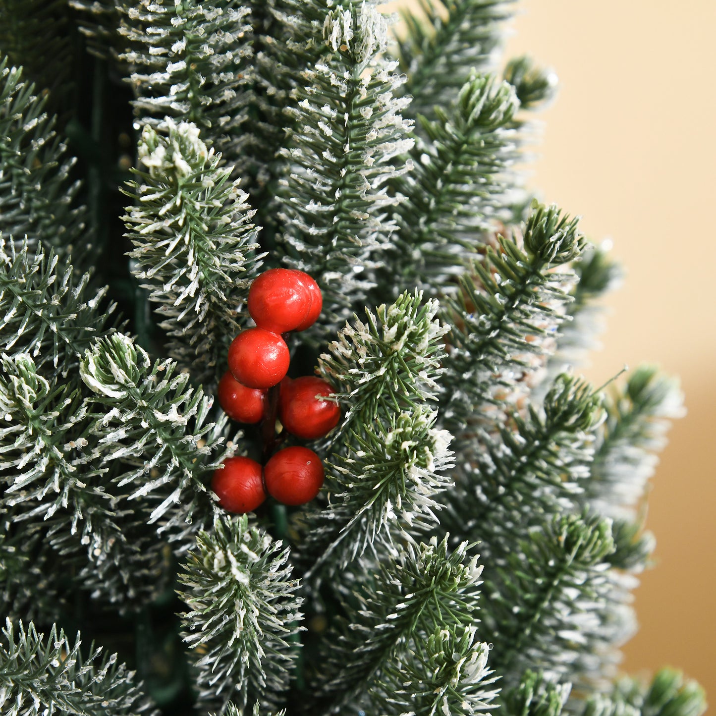 18" Tall Unlit Miniature Snow-Flocked Tabletop Christmas Tree with Pine Cones and Berries