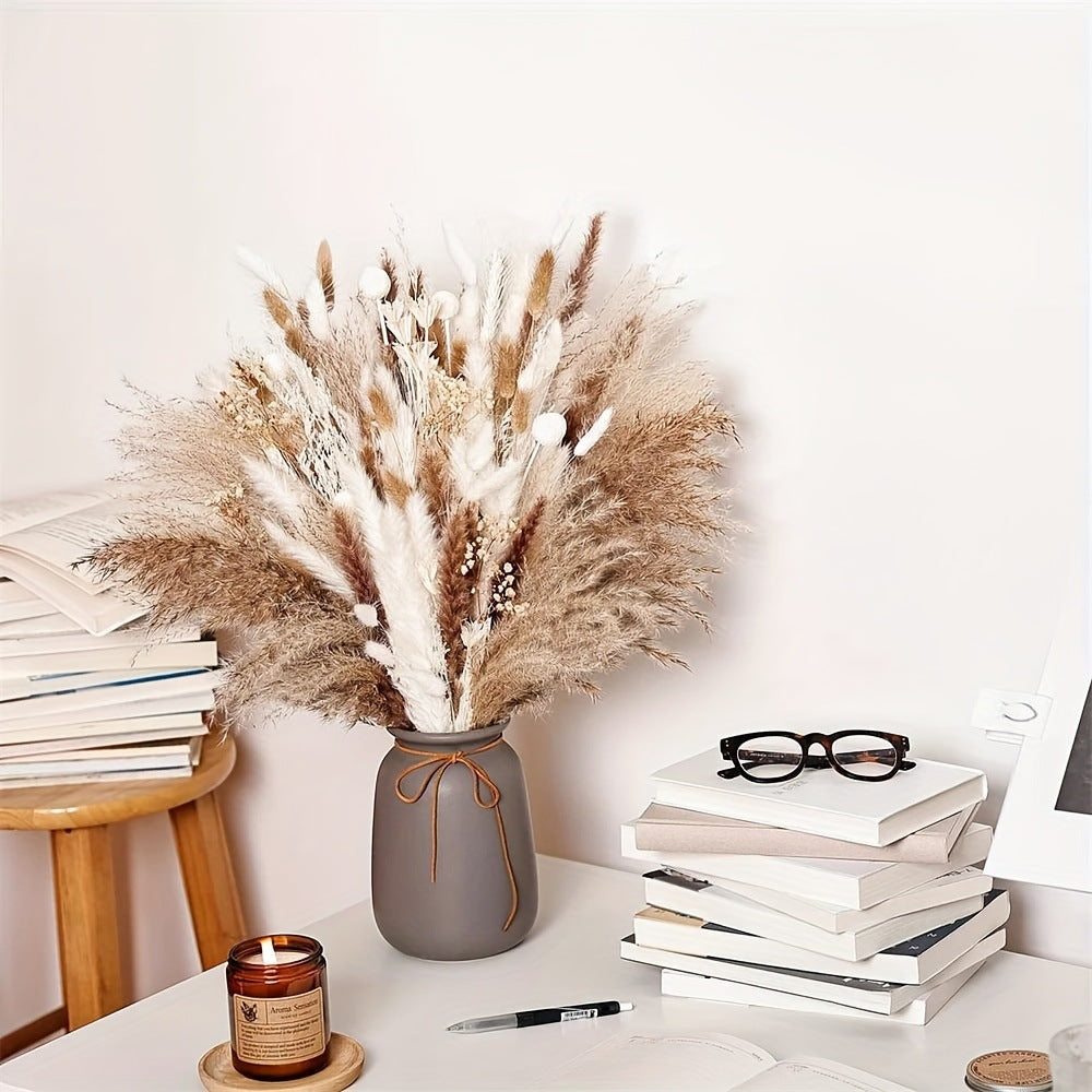 Dried Flower Bouquet - Preserved Grass Flower Arrangement for Home Decor