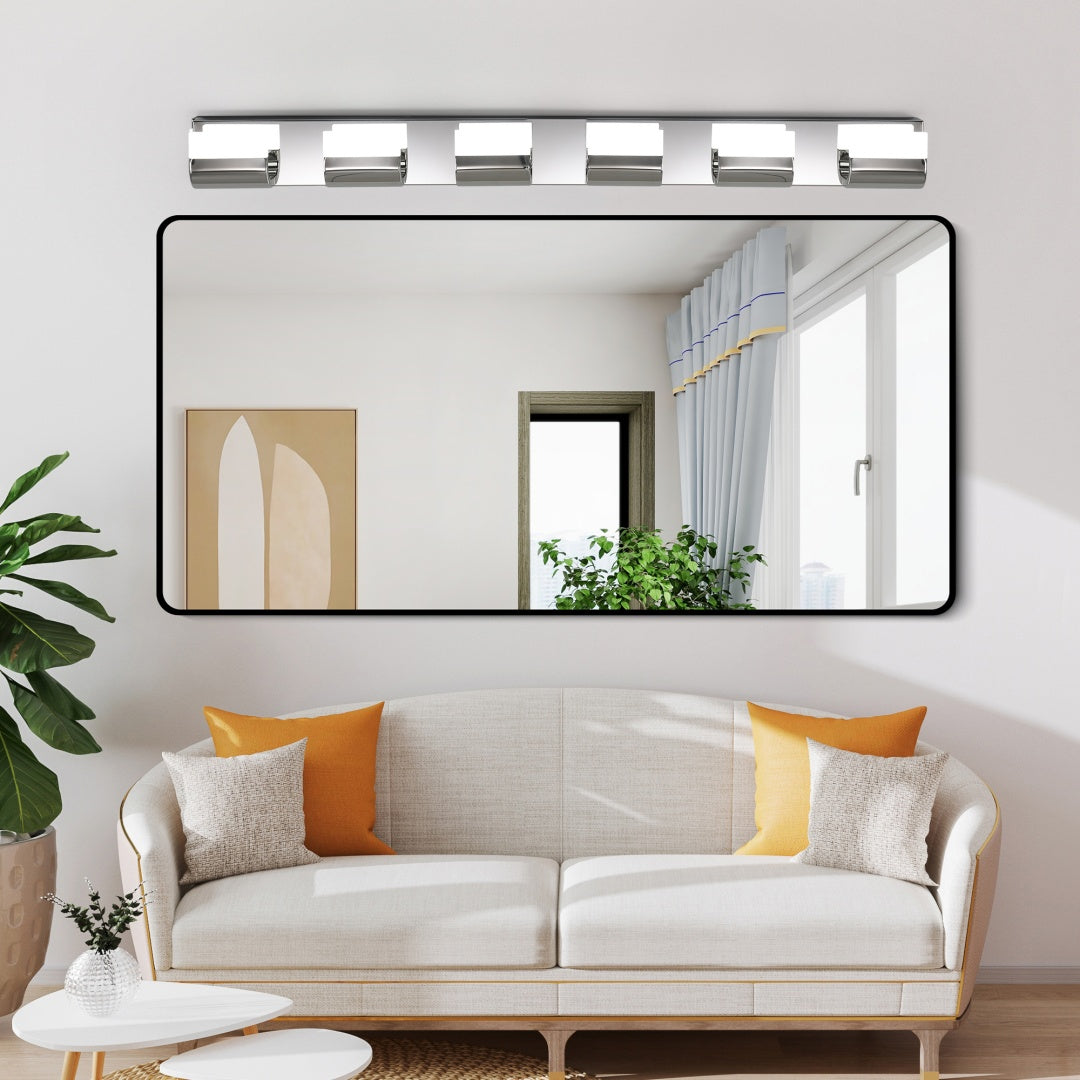 6-Light Modern Bathroom Vanity Light - LED Over Mirror Fixture