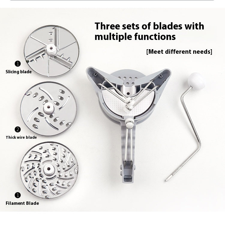 Multi-function Vegetable Chopper - Stainless Steel Kitchen Tool for Food Prep - Gray