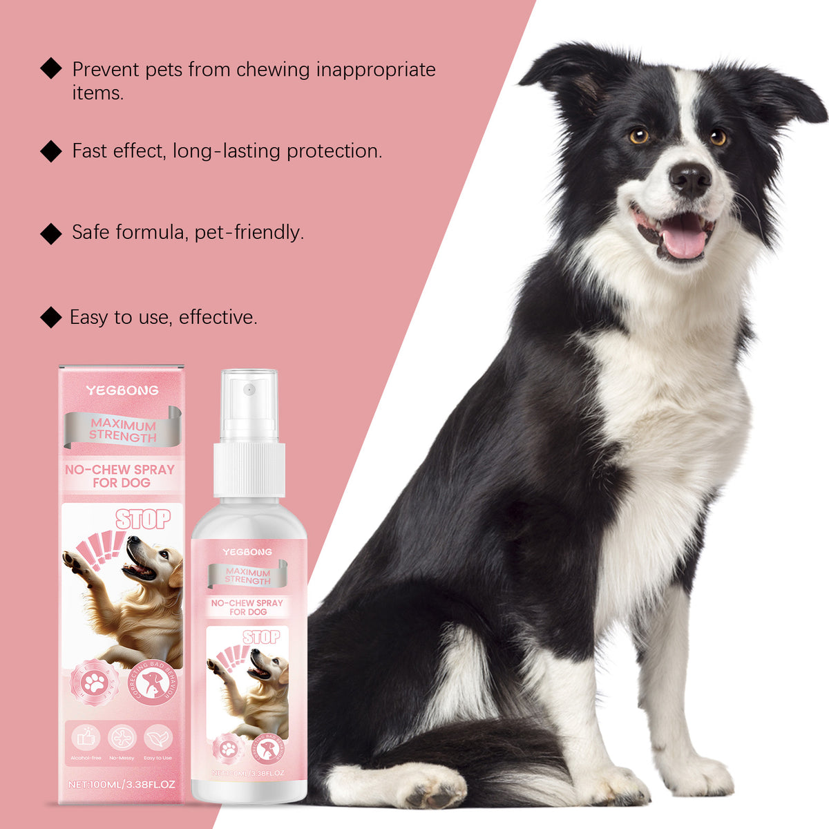 Dog Chew Deterrent Spray 100ml - Safe Anti-Chew Pet Training Solution
