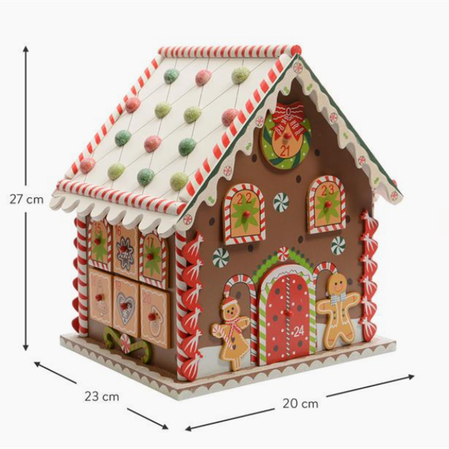 Christmas Tree Wooden Decoration Gingerbread House Festive Ornament