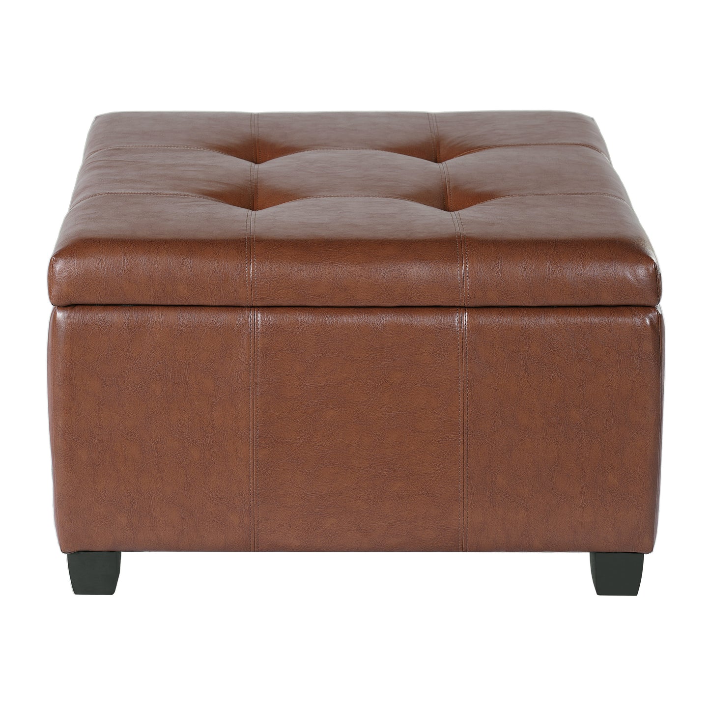 Richmond Storage Ottoman - Brown Faux Leather