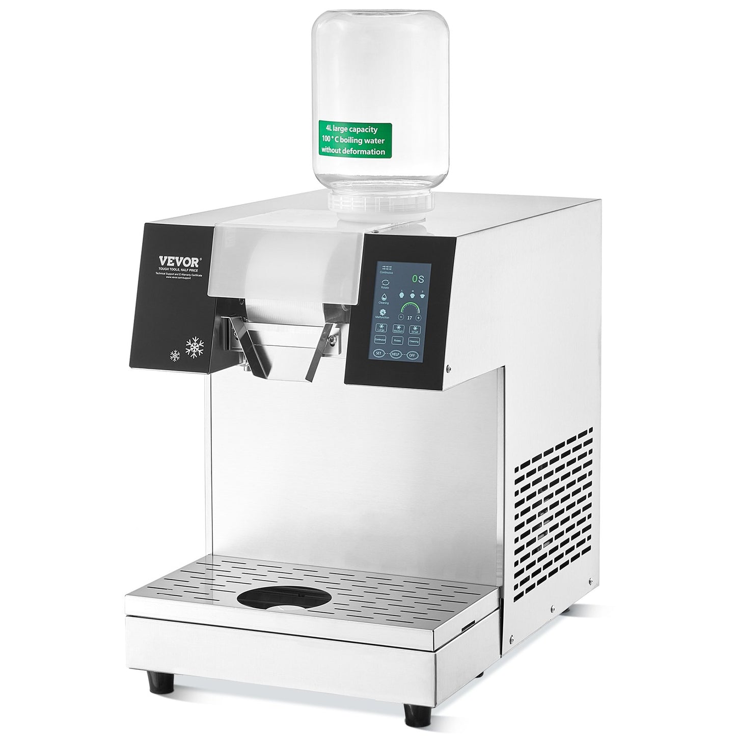 Commercial Snowflake Ice Machine 507Lbs/24H Stainless Steel for Ice Cream