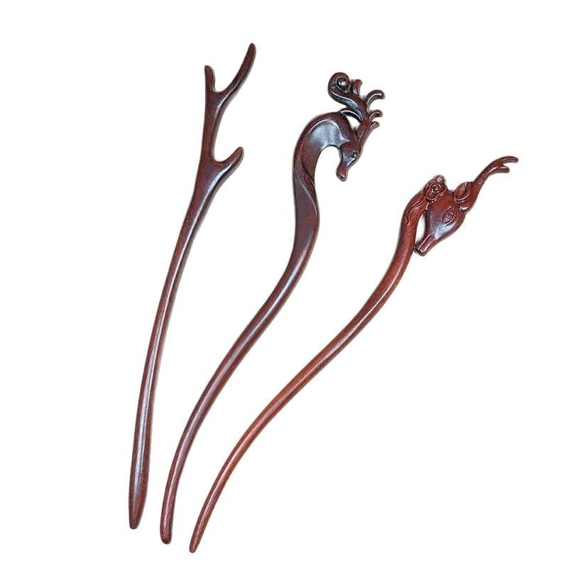 Rosewood Deer Hairpin for Women