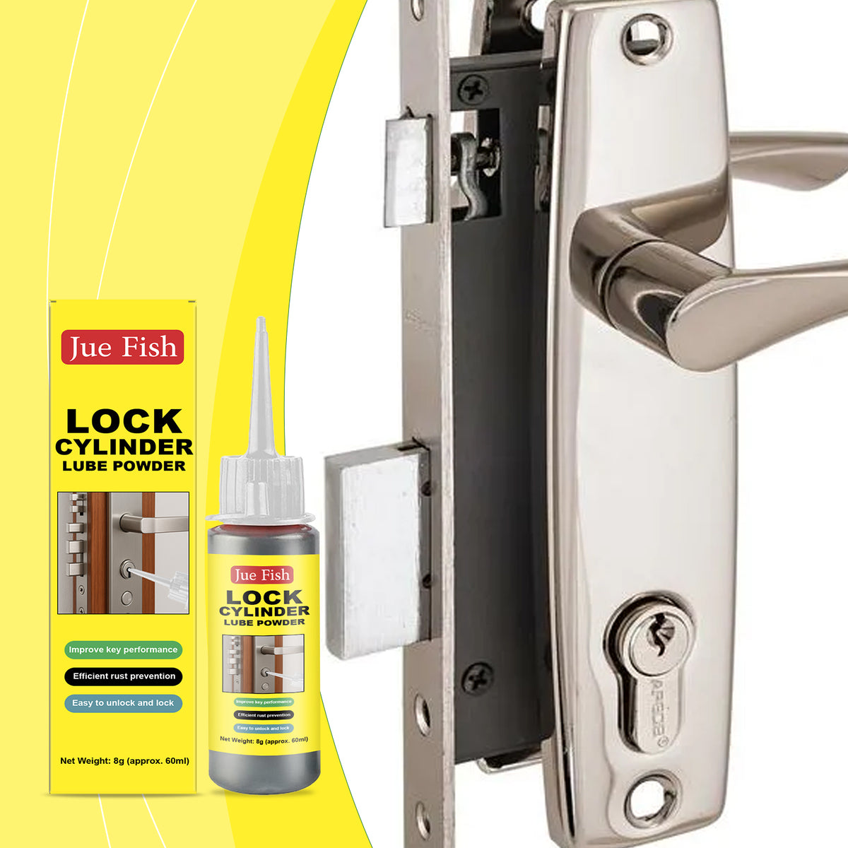 Lock Core Lubricant 60ml for Key Locks and Mechanical Parts - Graphite Powder