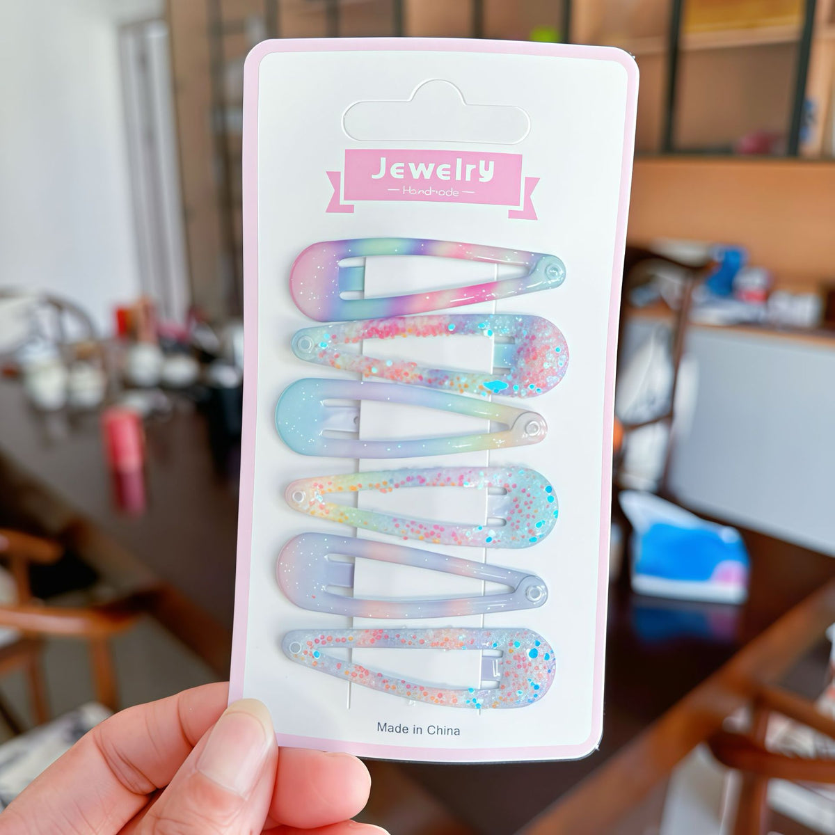 Kids Hair Clip Set with Sequin Side-Clip and Bendable Design - Colorful Series
