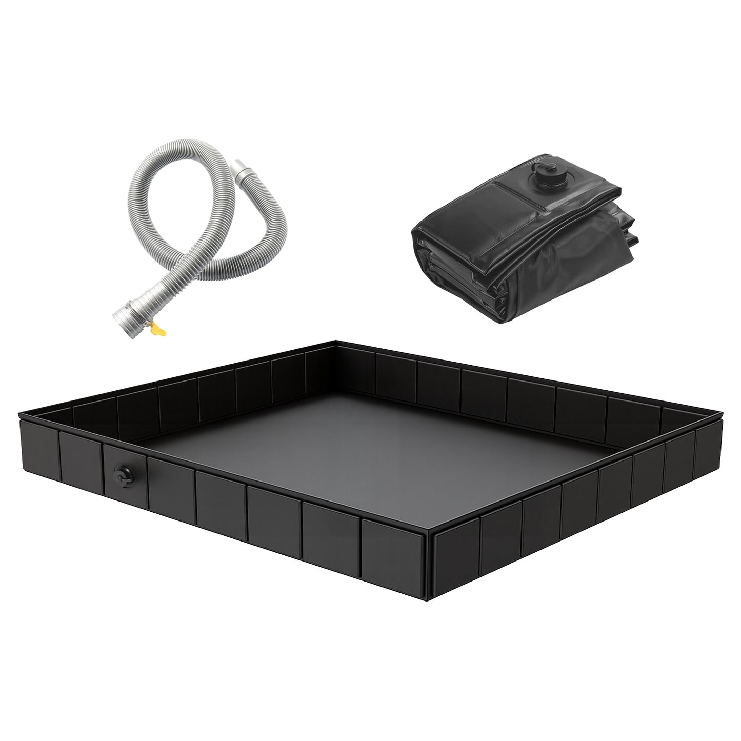 Portable Shower Pan - 41-Inch Collapsible Camping Basin with Drain Pipe
