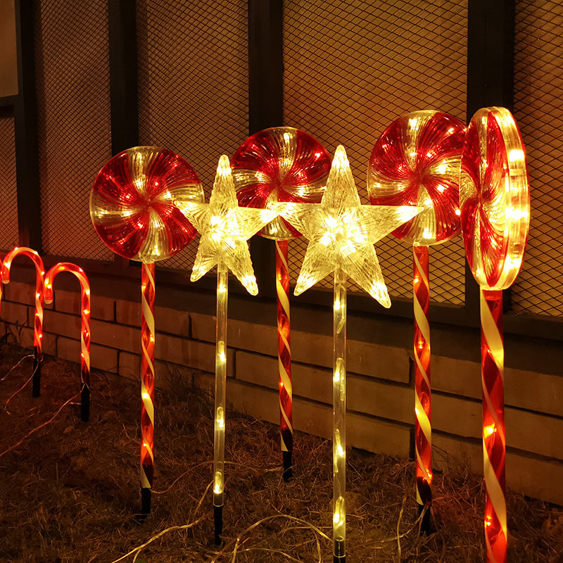 Outdoor Solar Candy Light Set Waterproof LED Christmas Candy Lights