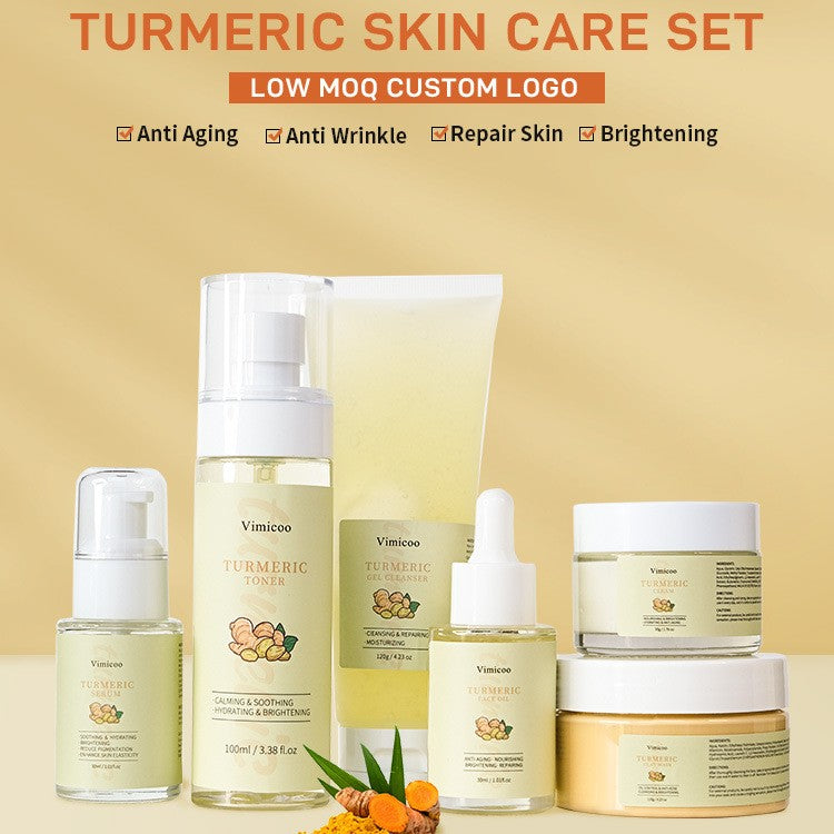 Facial Care Set with Turmeric Powder & Ginger for All Skin Types - Skin Care Kit