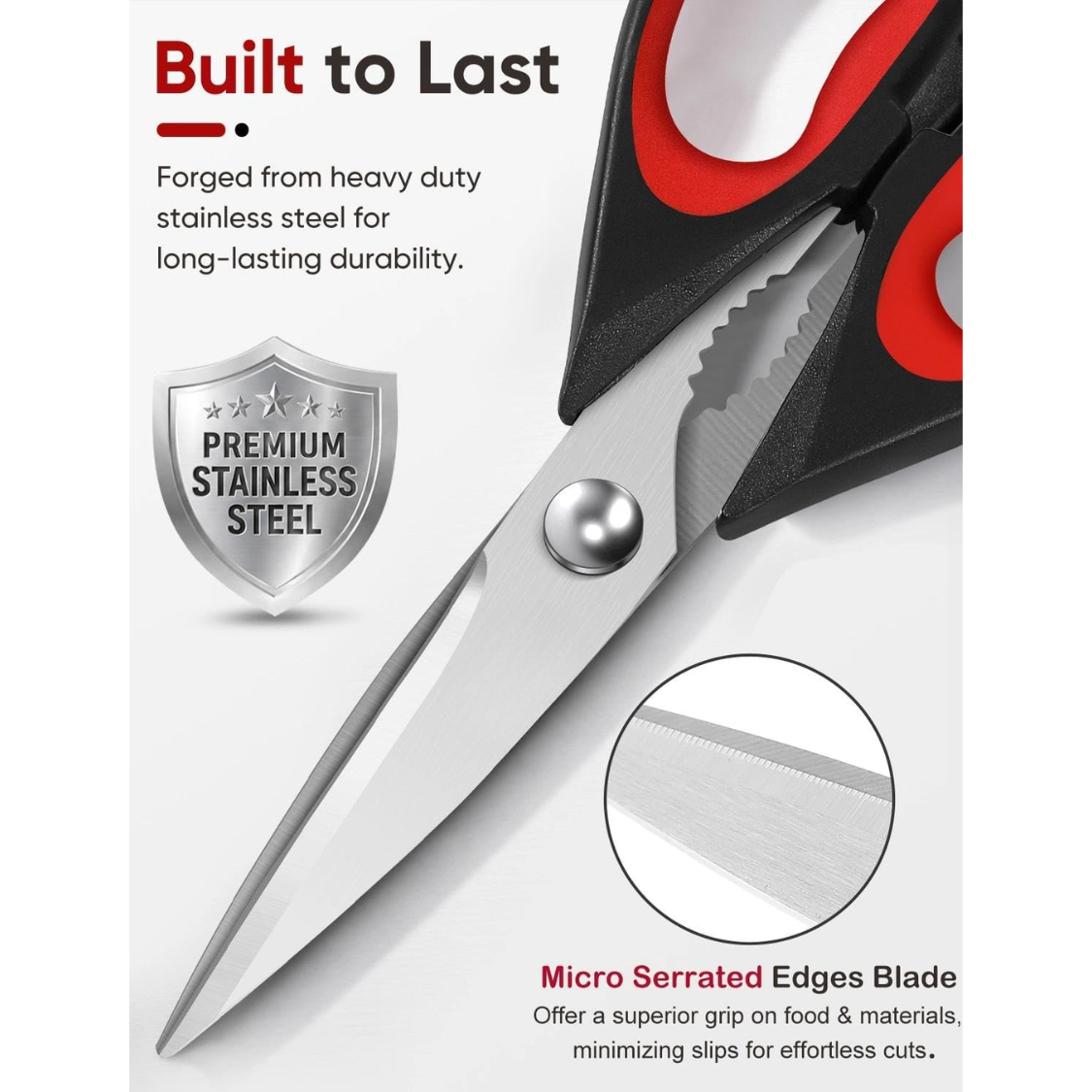 Heavy Duty Kitchen Scissors - All Purpose 8.66" Shears