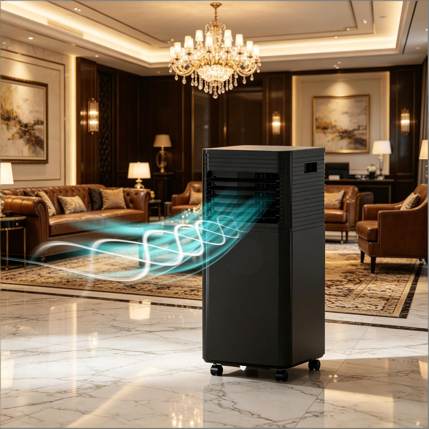 Portable Air Conditioner - 8000 BTU with Wheels - Black