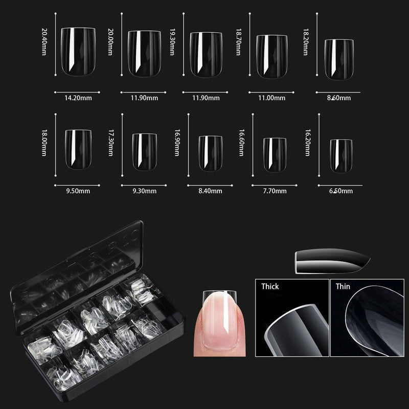 Transparent Nail Tips Set - False Nails for Manicure