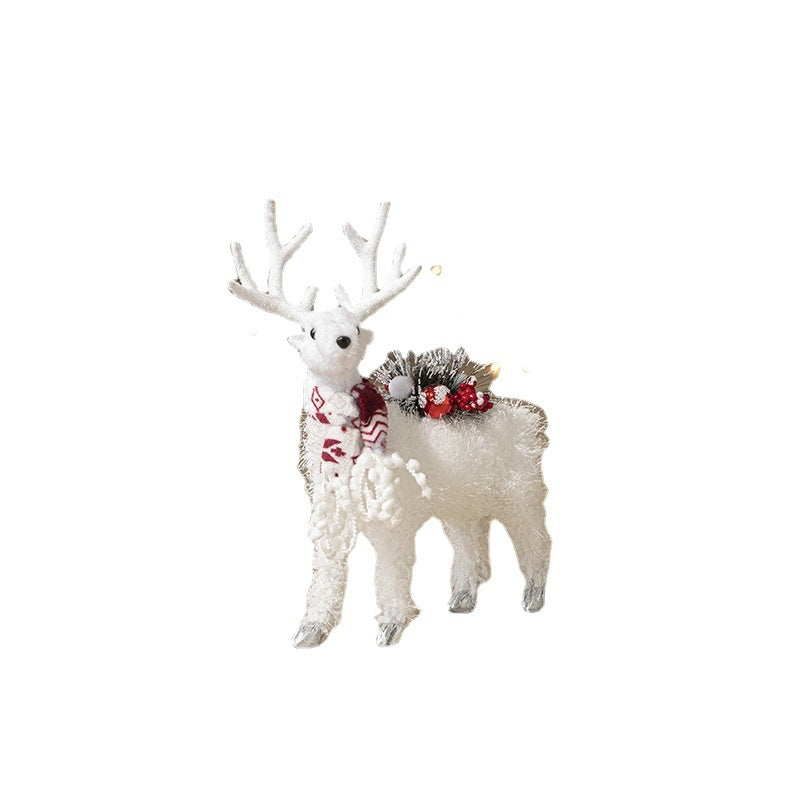 Christmas Elk Doll Decoration Set - Plush Deer Ornaments for Holiday Home Decor