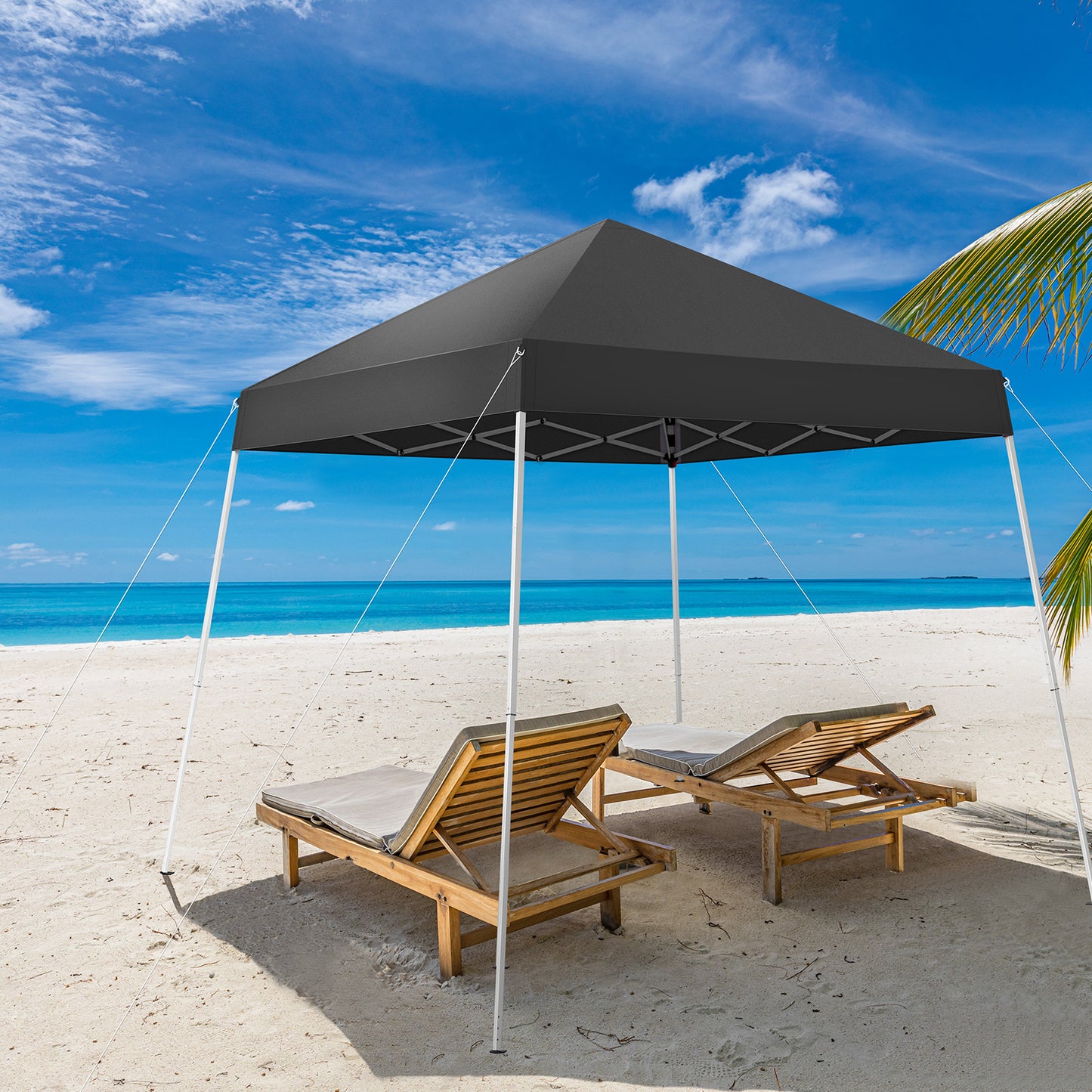 Portable Dark Gray Folding Canopy Gazebo - UV Resistant & Waterproof