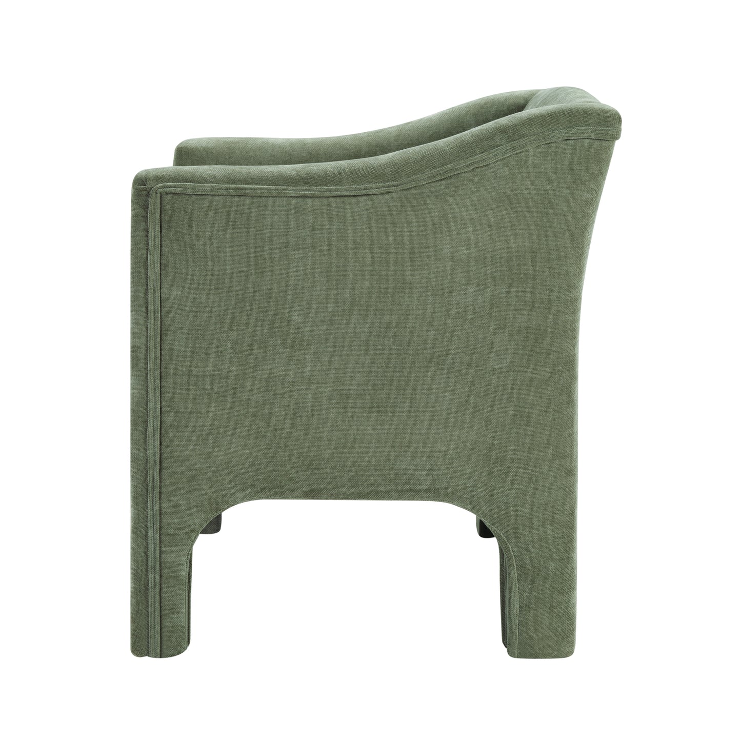 Modern Green Barrel Accent Chair - Upholstered Armchair for Living Room & Bedroom