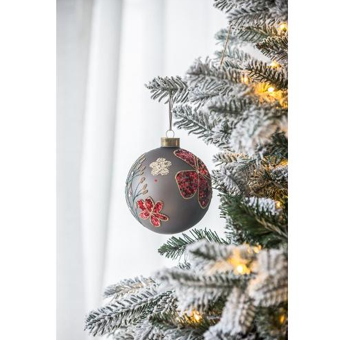 4.7" Glass Christmas Ball Ornaments - Set of 4 Multi Color