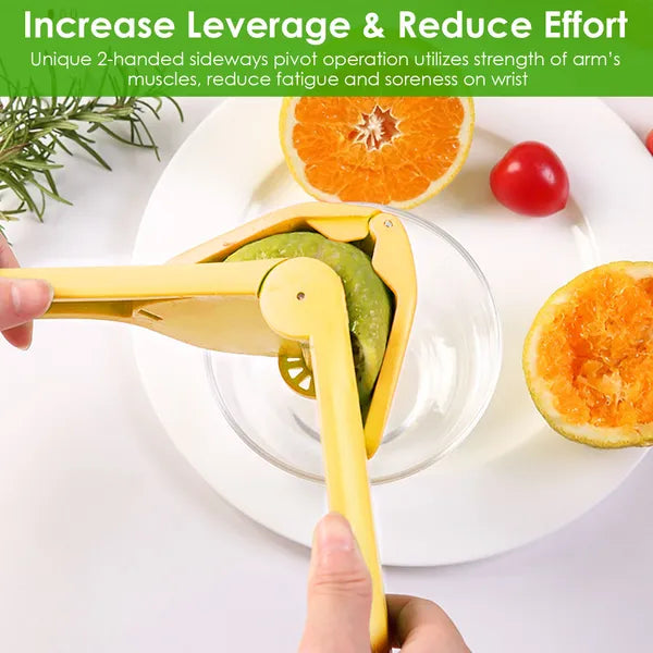 Manual Lemon Squeezer with Sideways Pivot - Yellow