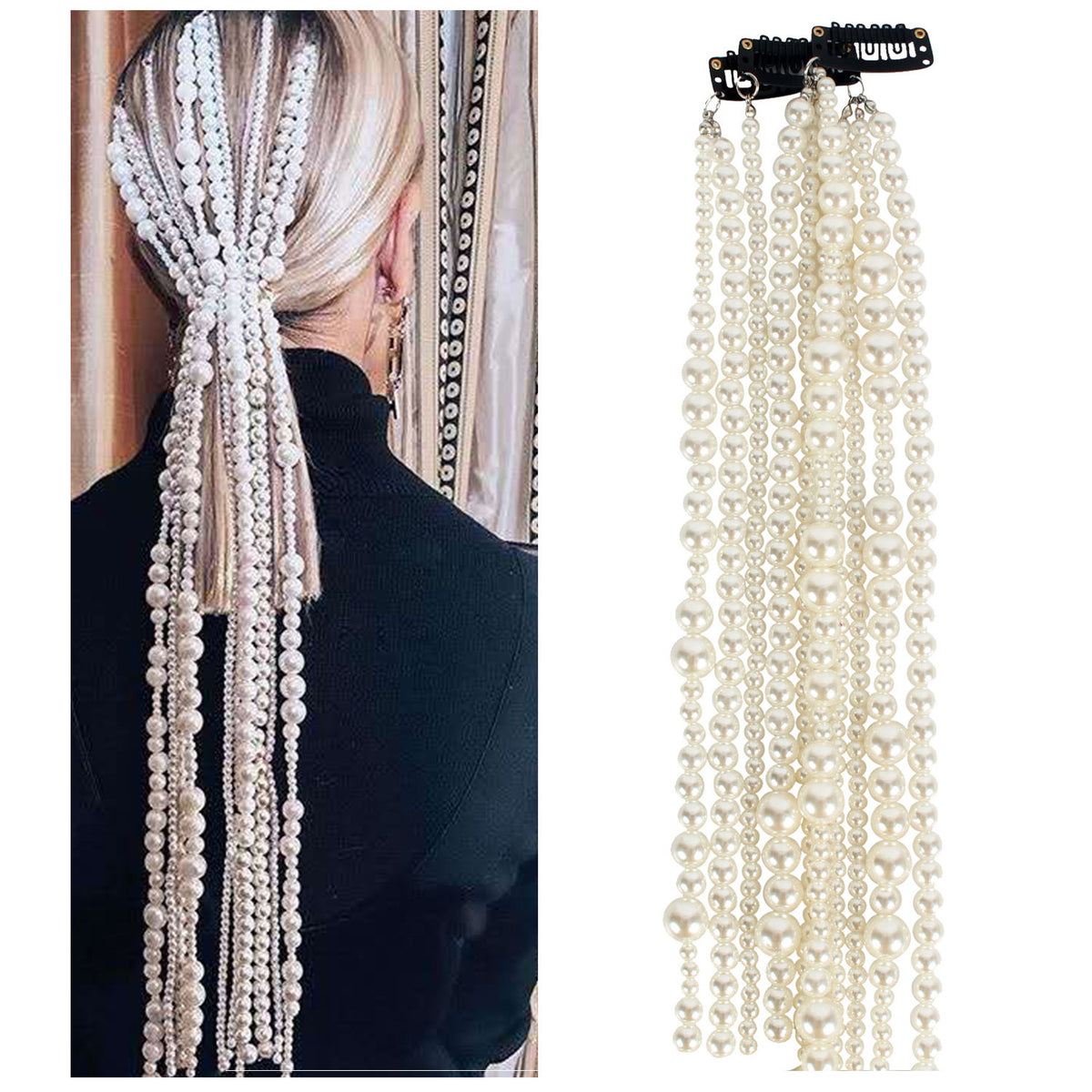 Women's Pearl Fringed Headband U-Shape