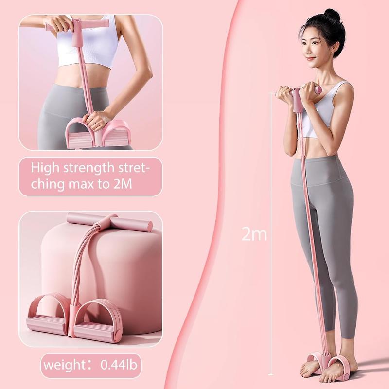 6-Tube Resistance Bands for Full Body Workout - Pink