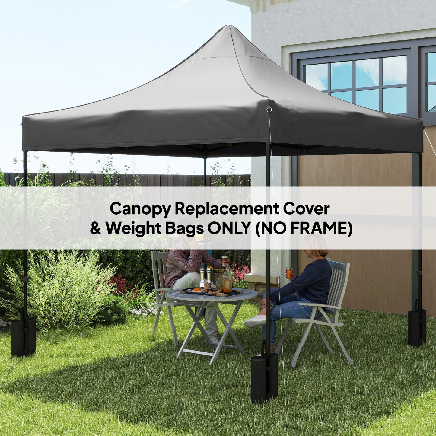 10x10 Canopy Replacement Top with 4 Sand Bags - Dark Gray