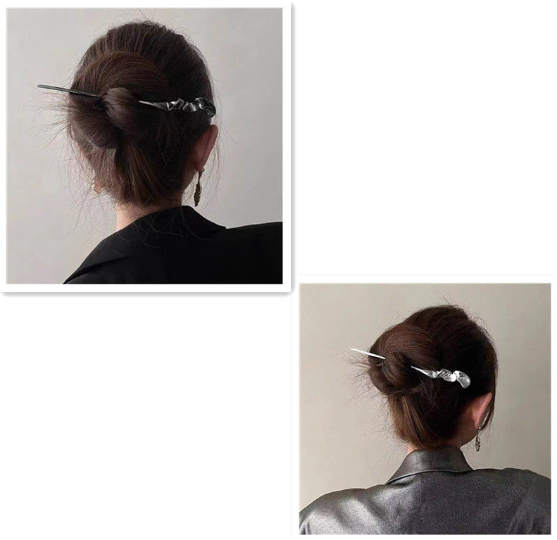 Retro Metal Hairpin for Hair Accessories - Silver & Gun Black Styles