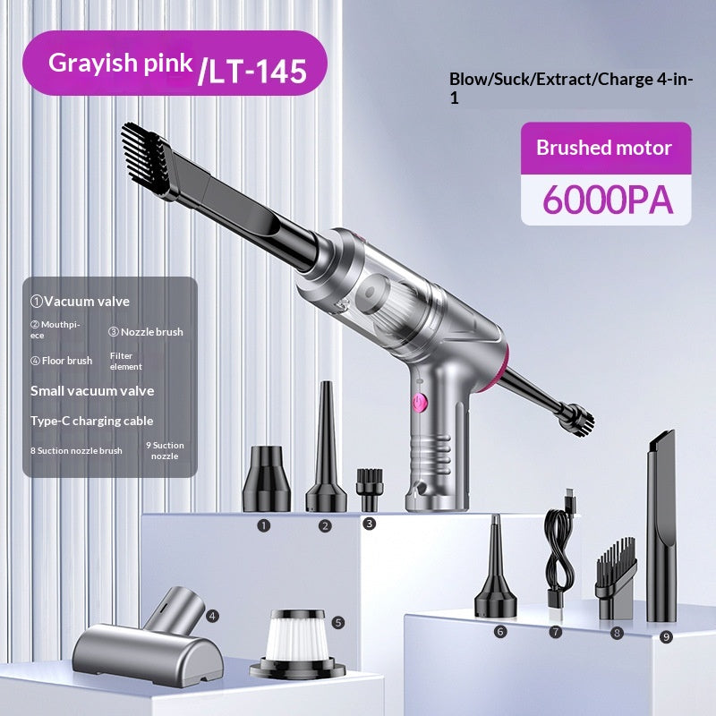Wireless Handheld Vacuum Cleaner for Car and Home Use - Rechargeable, 12000Pa Suction, Brushless Motor