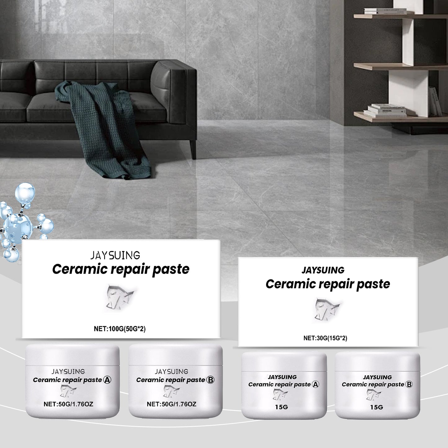 Tile Repair Agent 50g - Crack & Hole Repair for Ceramic Tiles