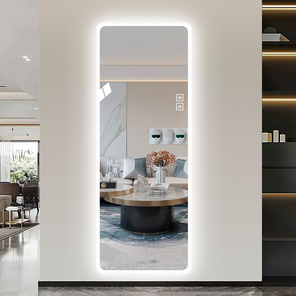 Lighted Full Length Mirror - Wall-Mounted LED Vanity Mirror, 65"