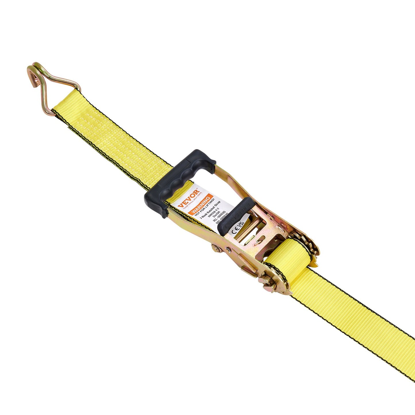 Heavy Duty Ratchet Tie Down Straps 4 Pack - 10,000Lb Breaking Strength, Double J Hooks, 2' x 27' Cargo Securing Straps - Yellow