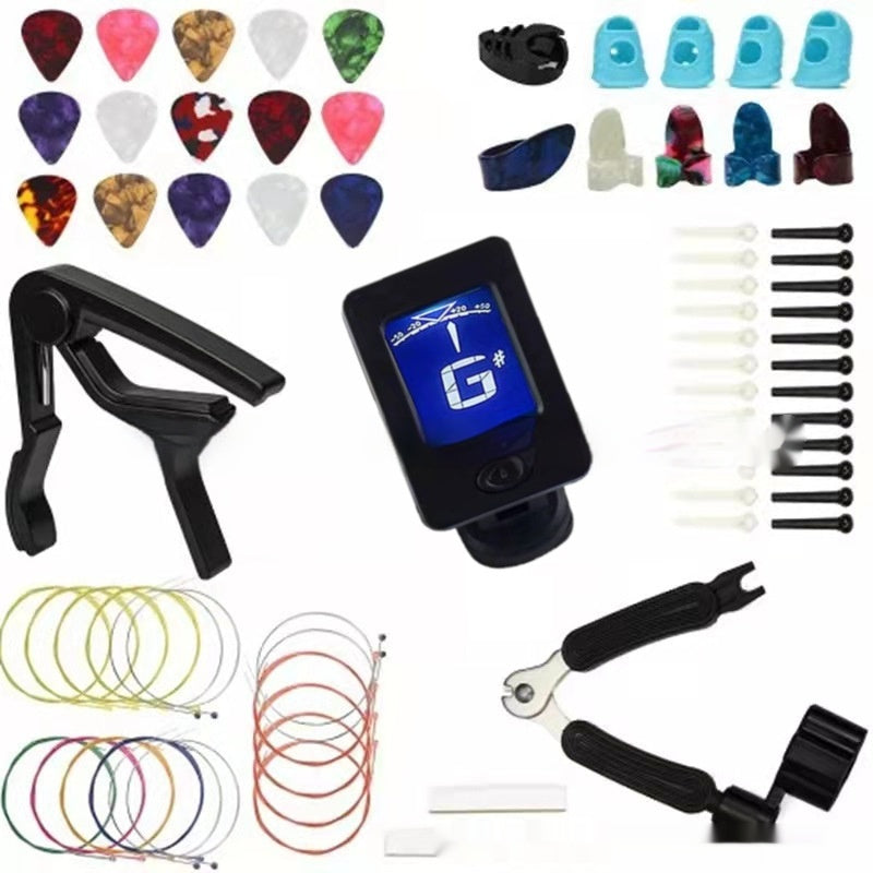 Guitar Accessory Set with Picks, String Nails & Pillow - Multiple Colors