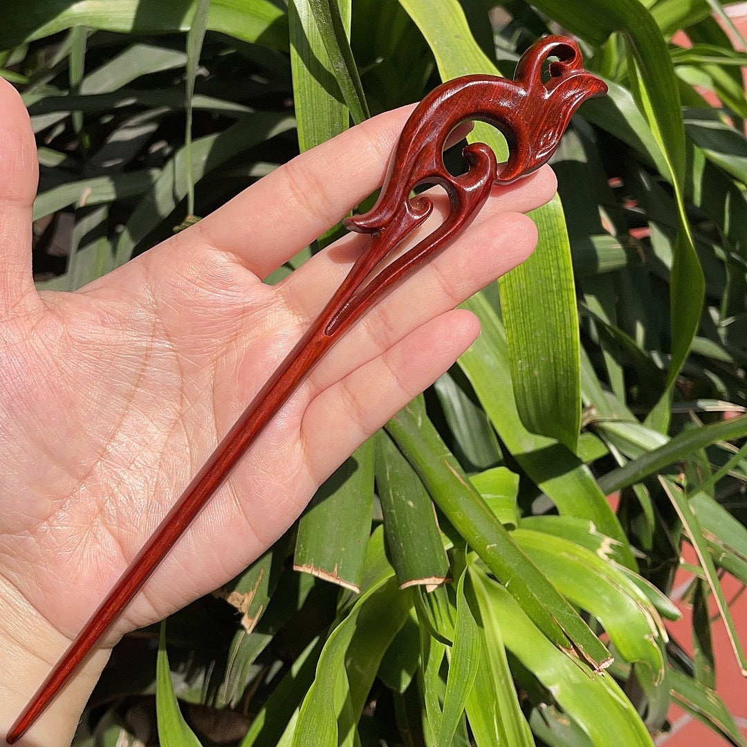 Ebony Antique Carved Hairpin
