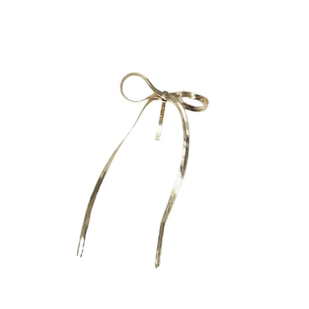 Bow Barrette Hair Clip with Tassel