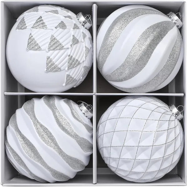 Large Christmas Ball Ornaments - 4 Pcs Shatterproof Decorations