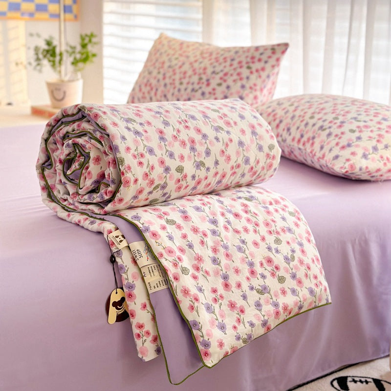 Summer Quilt with Soybean Fiber and Cotton Washable Bedding Set