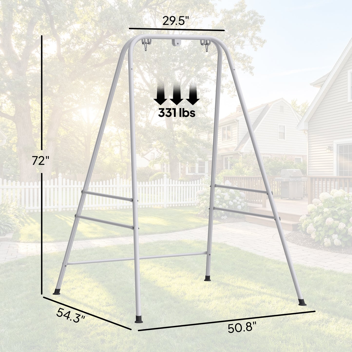Hammock Chair Stand for Indoor & Outdoor Use - White