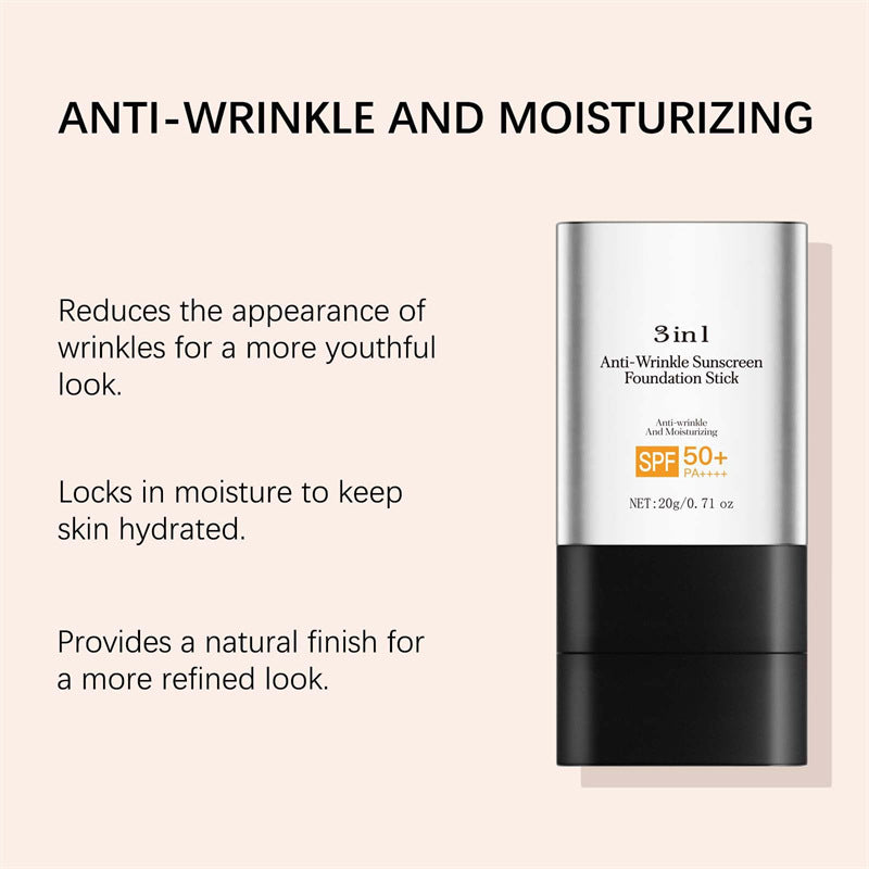 3-in-1 Moisturizing Foundation Stick Light Makeup for All Skin Types