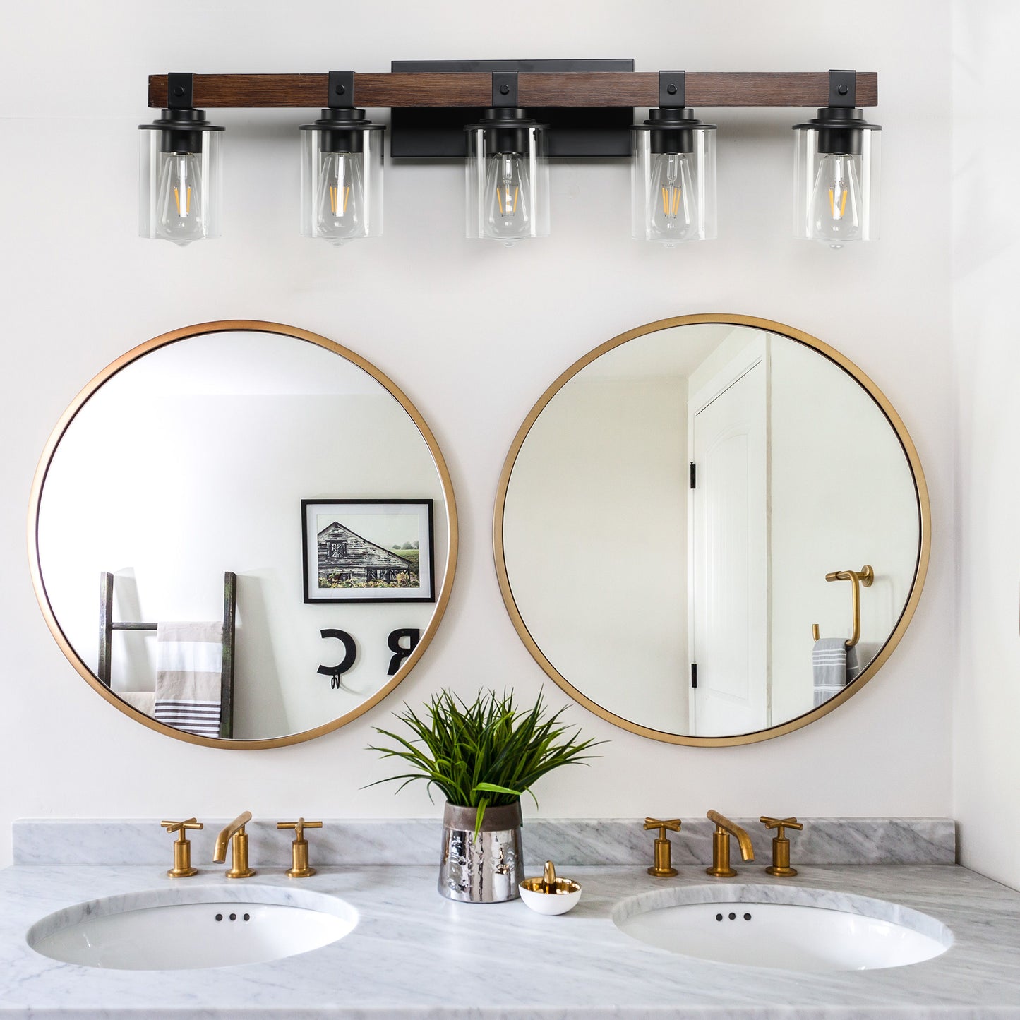 Rustic 5-Light Vanity Light Fixture - Industrial Bathroom Sconce