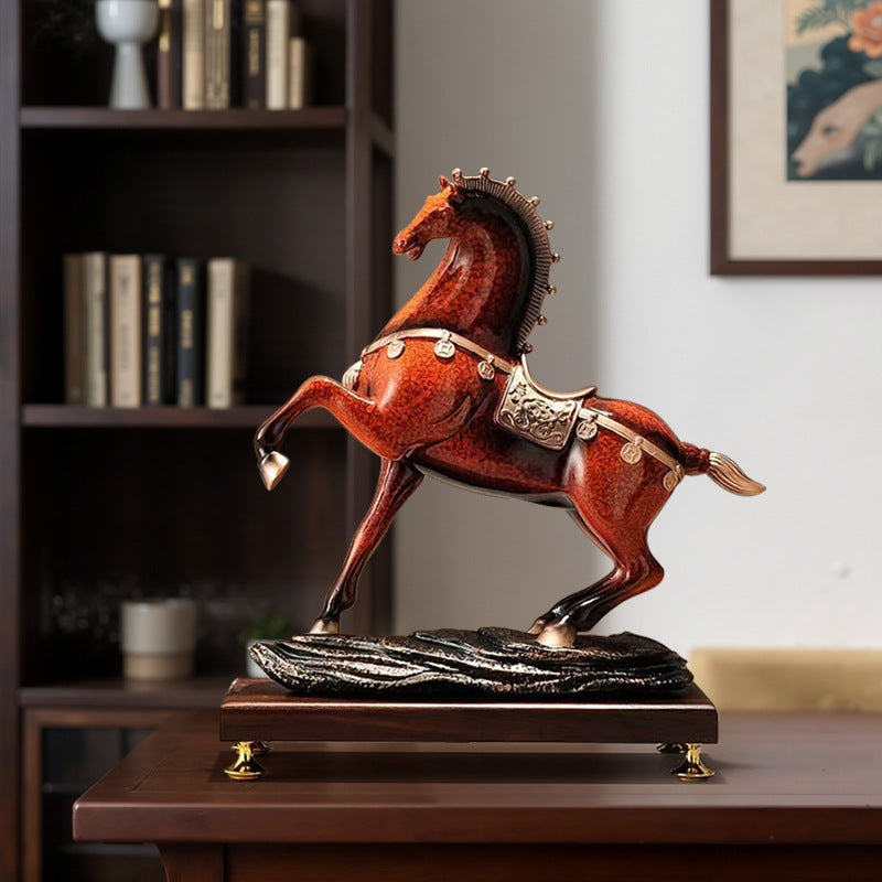 Horse Success Decorative Ornament for Entryway or Living Room - Modern Resin Figurine