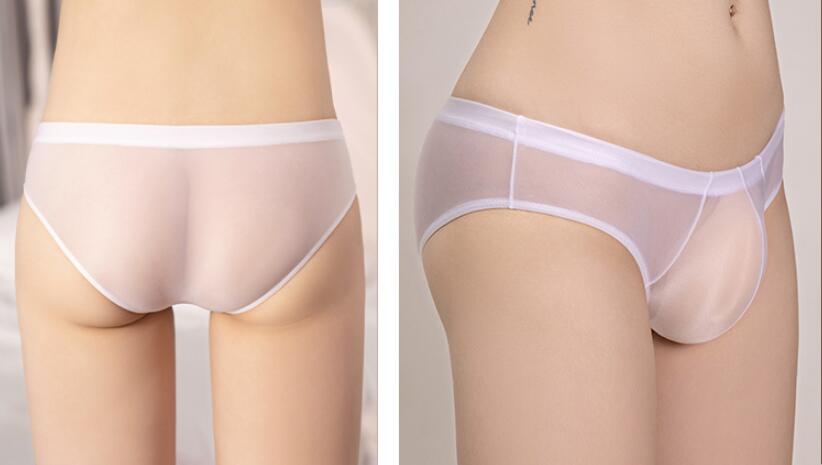 Men's Sheer Low Waist Mesh Panties - Ultra-Thin Nylon Underwear for Men