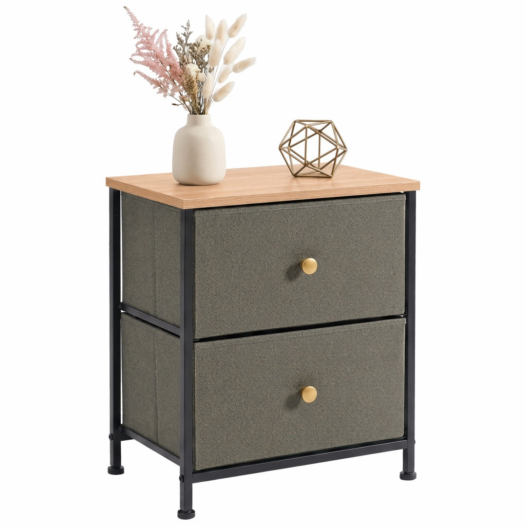 Double Drawer Bedside Table - Versatile Storage for Bedrooms & Living Rooms