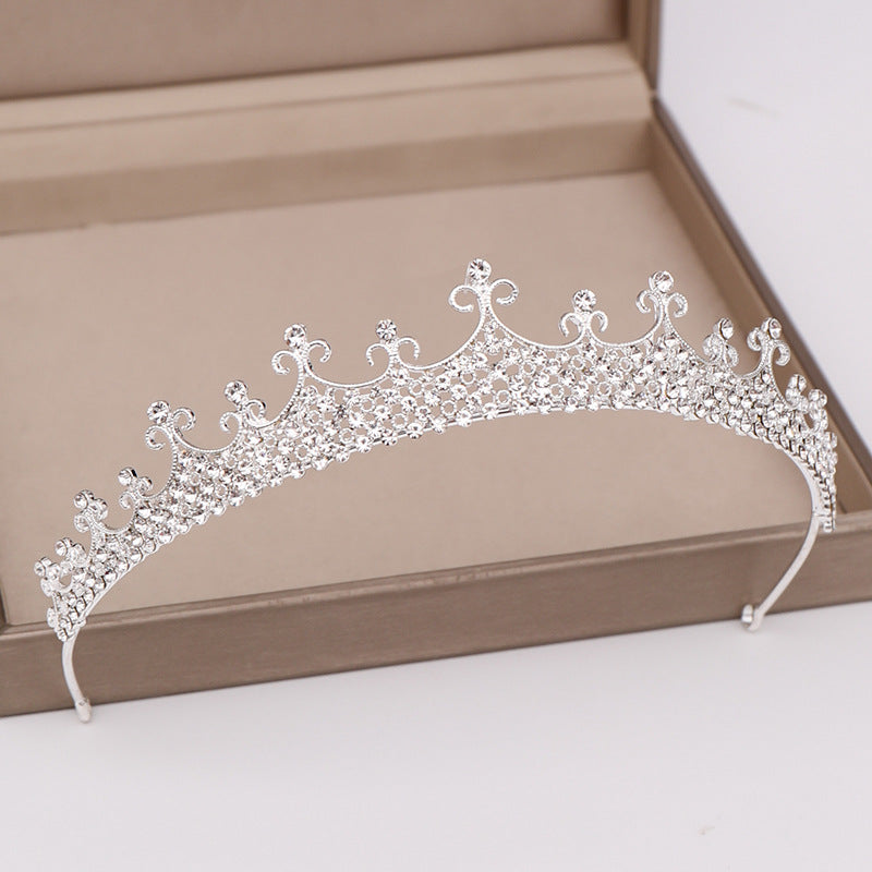 Luxury Alloy Crystal Crown Headband for Women - Gold & Silver