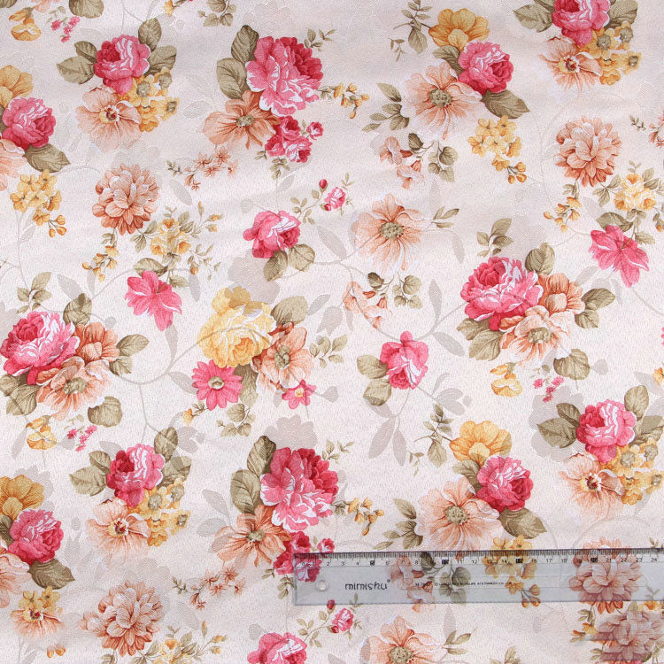 Decorative Jacquard Polyester Fabric for Home & Garden - Floral Pattern