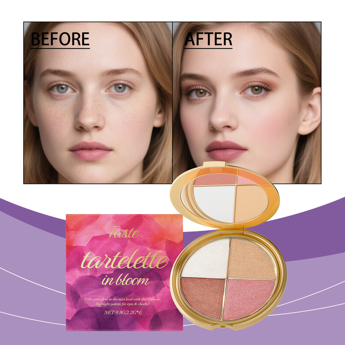 Highlighter Eyeshadow & Blush Palette 8.8g