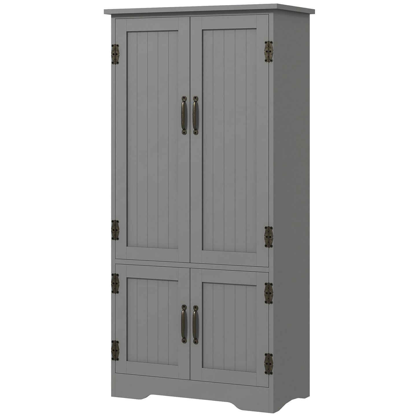 Gray Accent Floor Storage Cabinet with Adjustable Shelves