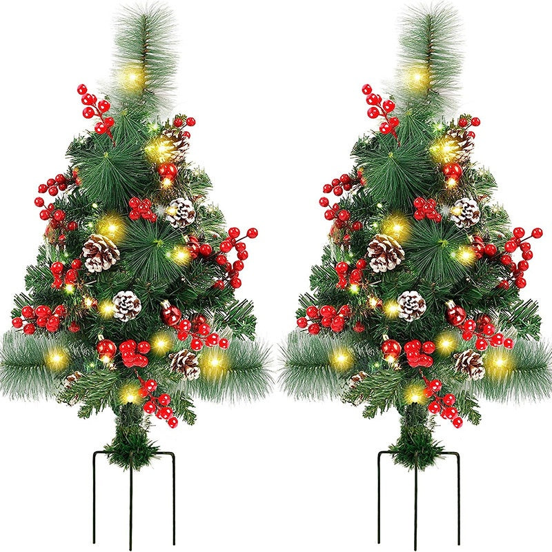 Solar Christmas Tree Lawn Lamp Outdoor Decor - Courtyard Landscape Lighting